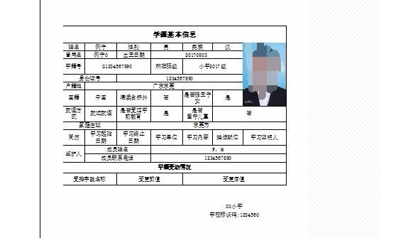 全国中小学生学籍基础信息确认表,全国中小学生学籍基础信息确认表模板图8